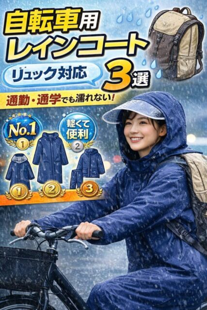 自転車用レインコート　リュック対応タイプ